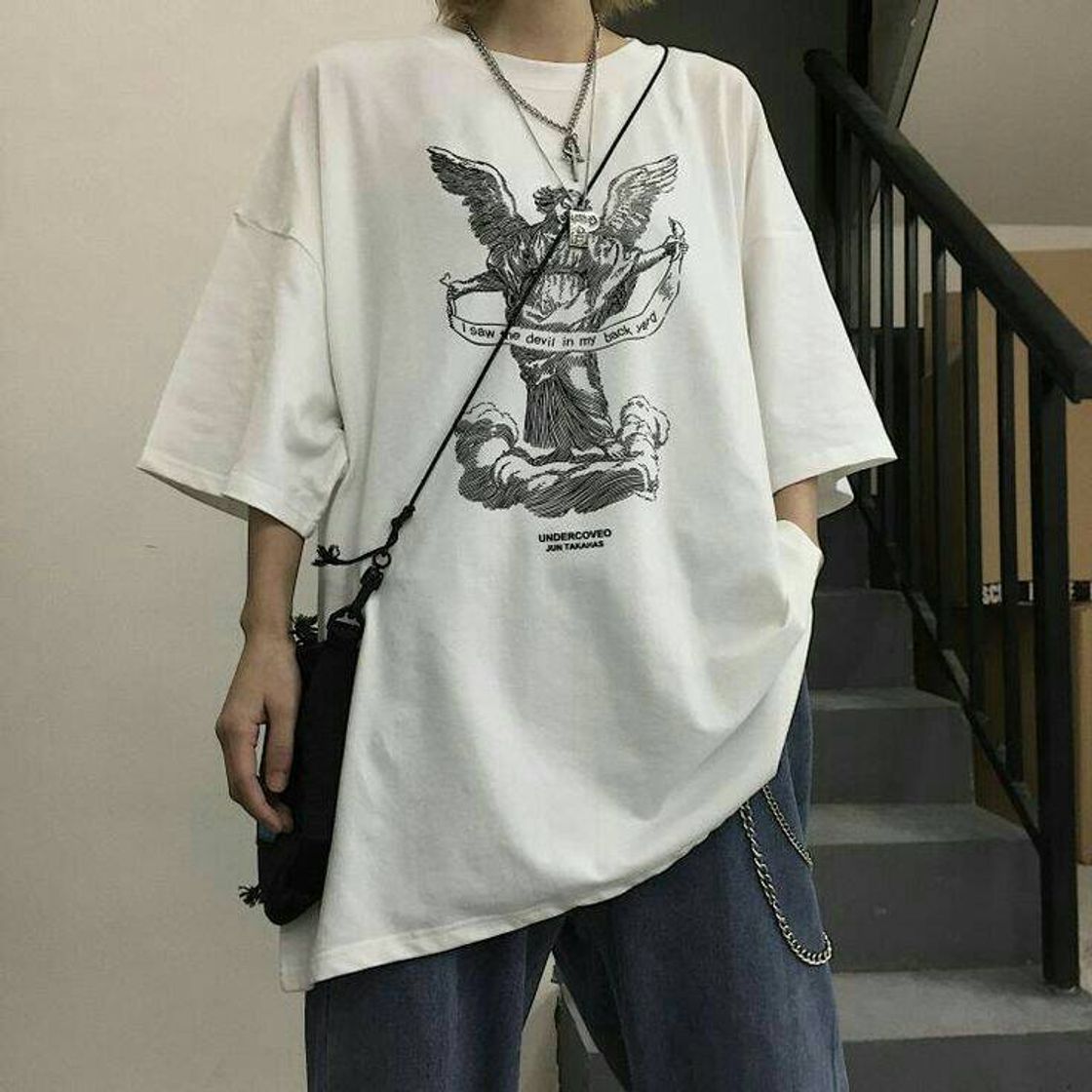 Fashion Camiseta branca oversized