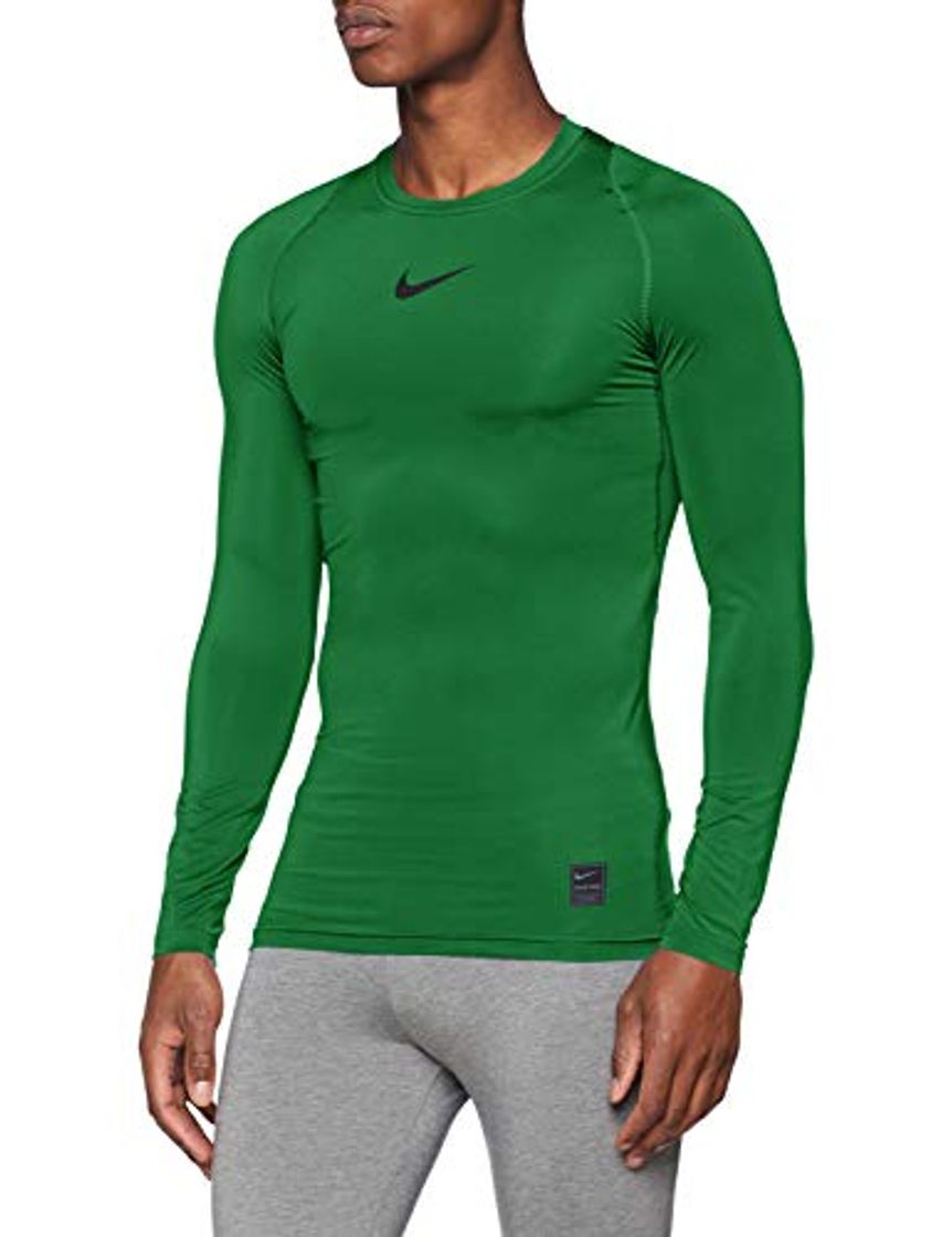 Fashion NIKE M NP Top LS Comp Long Sleeved t-Shirt, Hombre, Pine Green