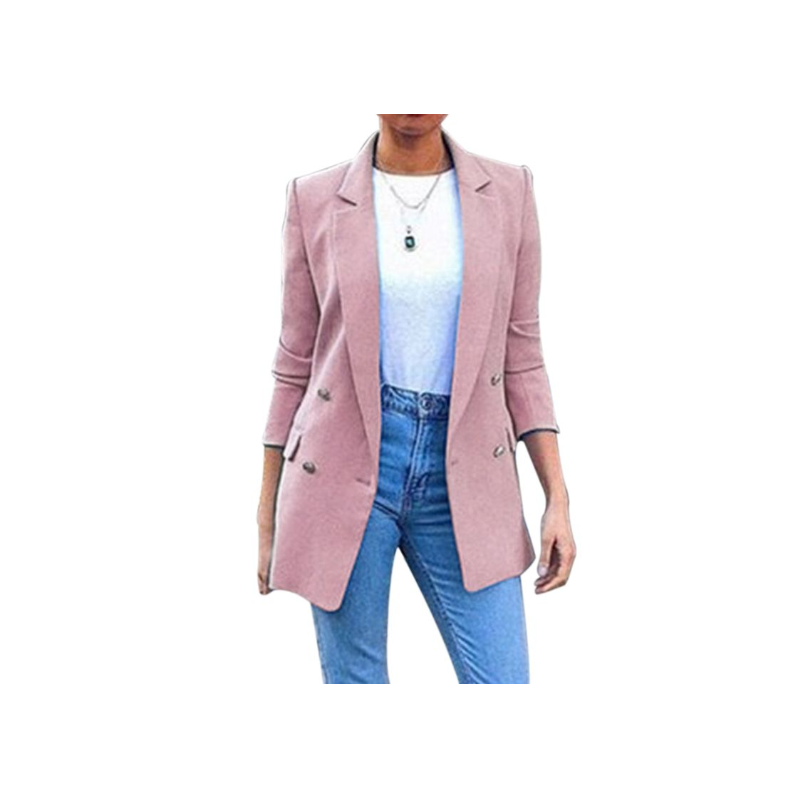 Product Mujer Blazer Traje De Chaqueta Ropa Trabajo Casual OL Oficina Negocio Solapa Manga Larga Bolsillo