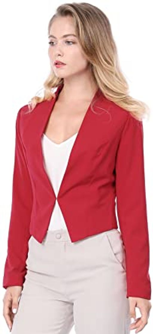 Product Allegra K Chaqueta Corta De Mujer Sin Collar para Trabajo Oficina Negocio