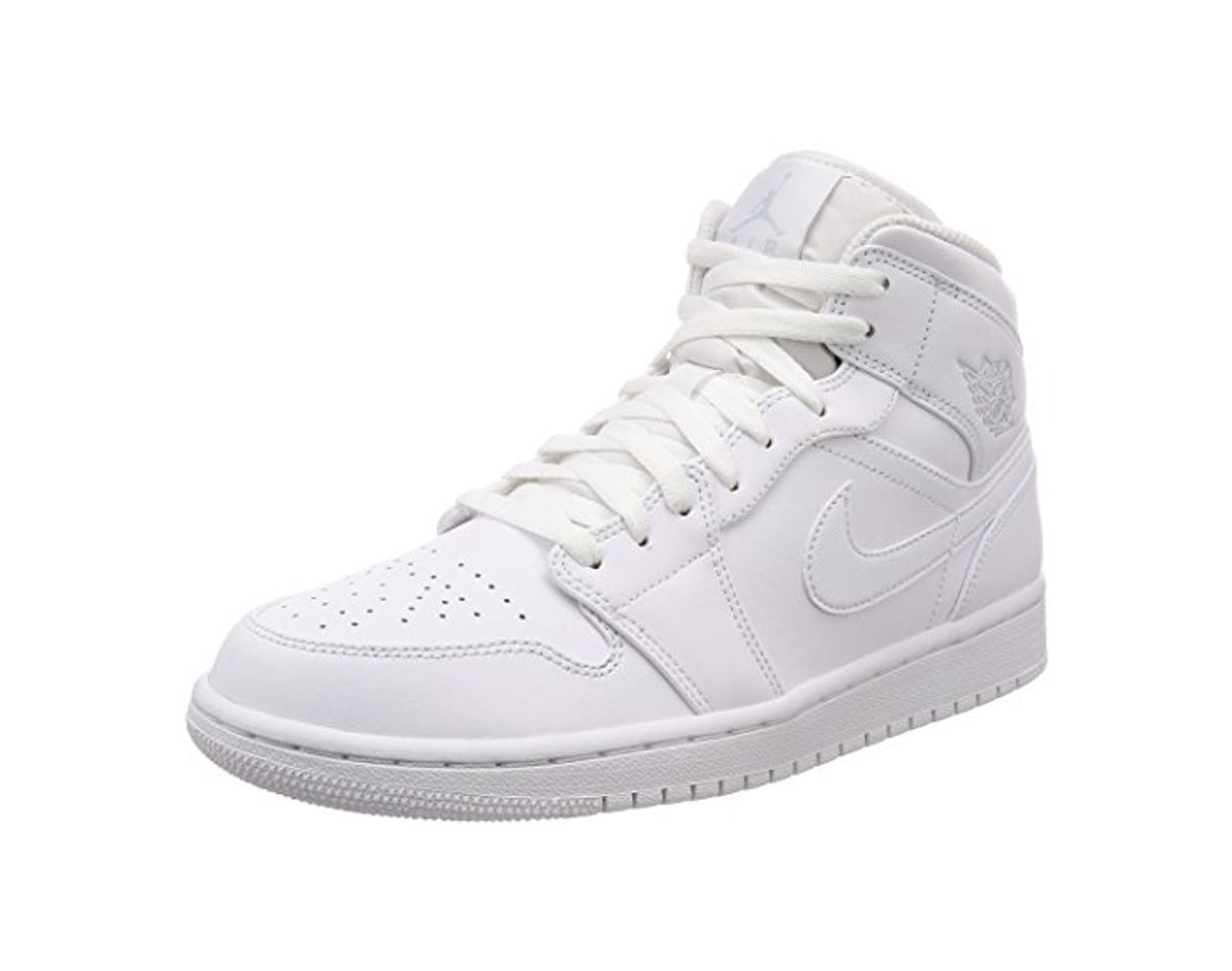 Social Nike Air Jordan 1 Mid, Zapatos de Baloncesto para Hombre, Blanco