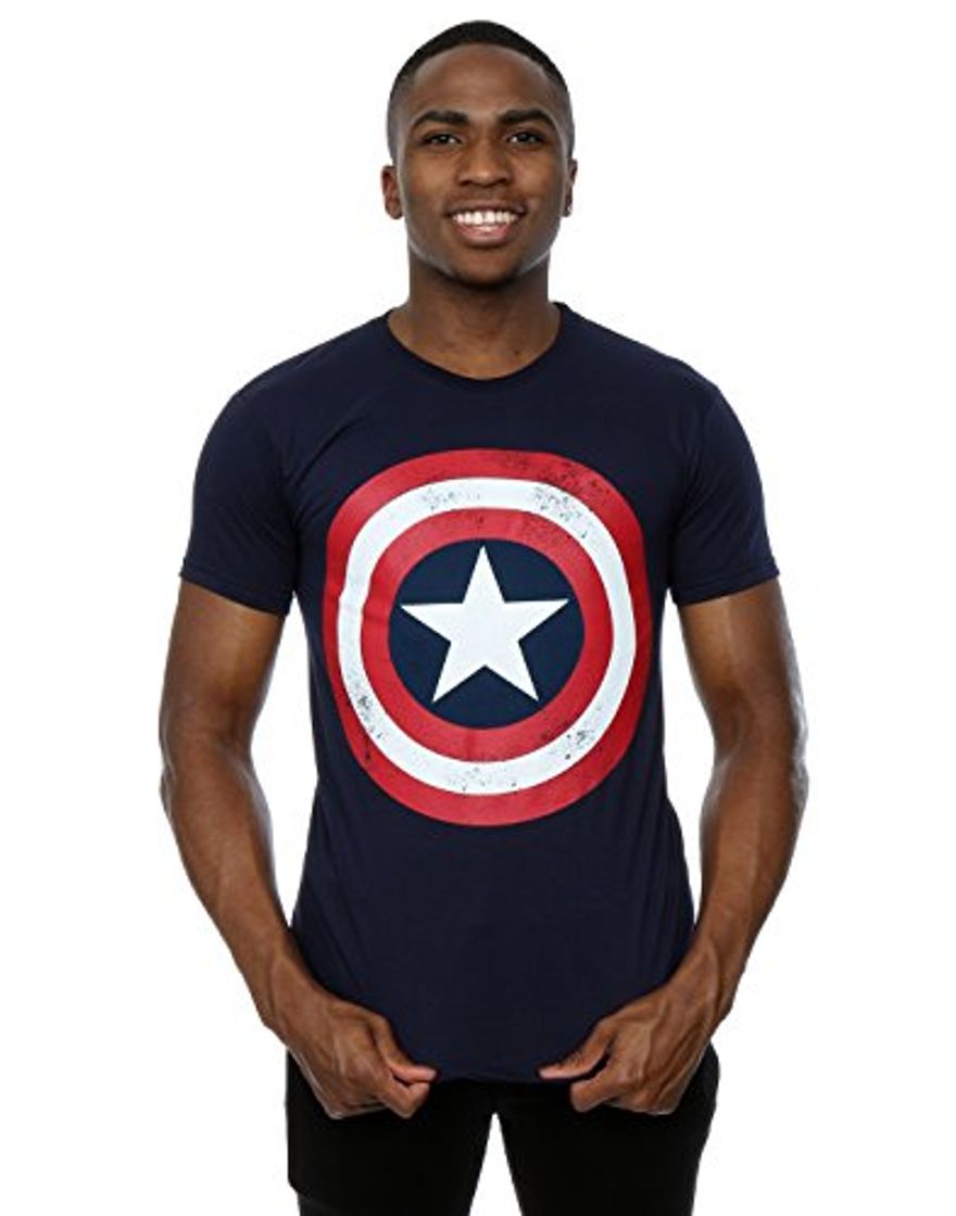 Products Marvel Camiseta de hombre de Capit¨¢n America Distressed Shield