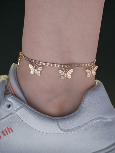 Pulsera tobillera con mariposa