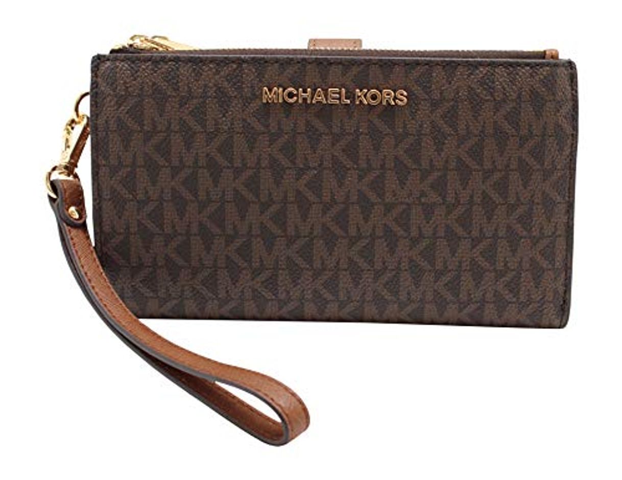 Place Michael Kors Jet Set Travel Double Zip Wristlet - Signature PVC