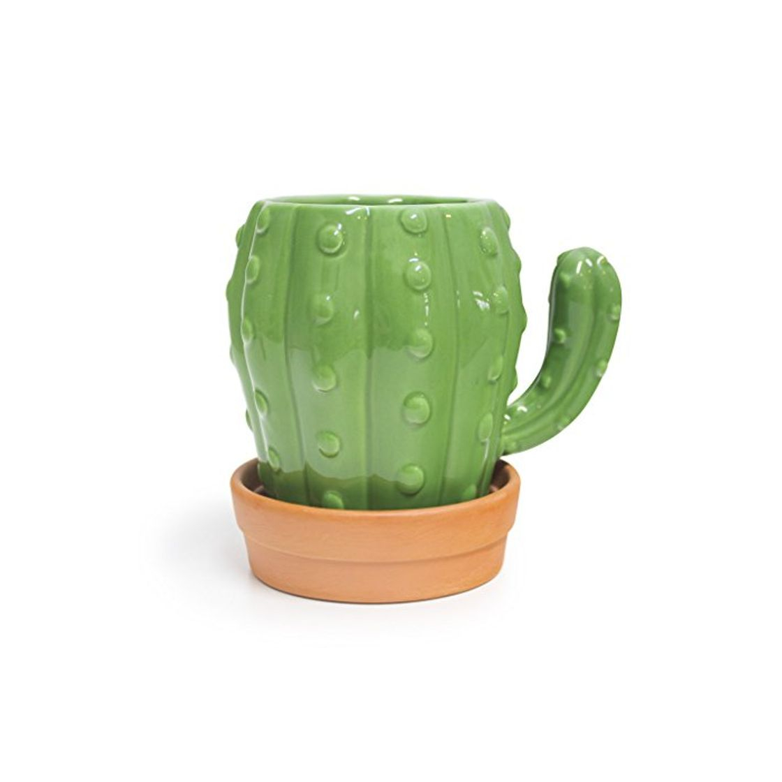 Home Balvi Mug Cactus Taza en Forma de Cactus Capacidad 450ml Apta para lavavajillas y microondas Cerámica