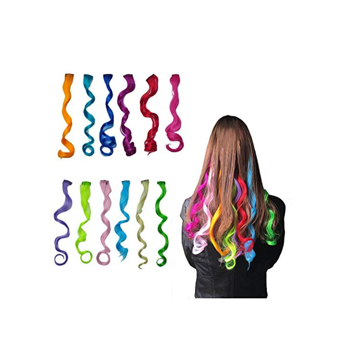 Productos Extensiones Colores de Cabello de Color Peluca de Extensiones de Cabello Rizado