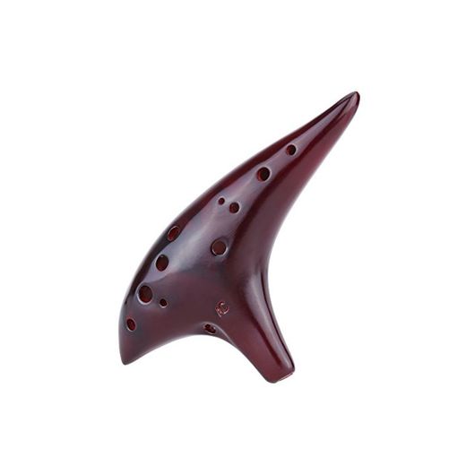 Ammoon® 12 Agujeros Ocarina de Cerámica Flauta Alto C Quemadura Ahumado Estilo Submarino Instrumento Musical con Partitura para el Principiante y Amante de la Música