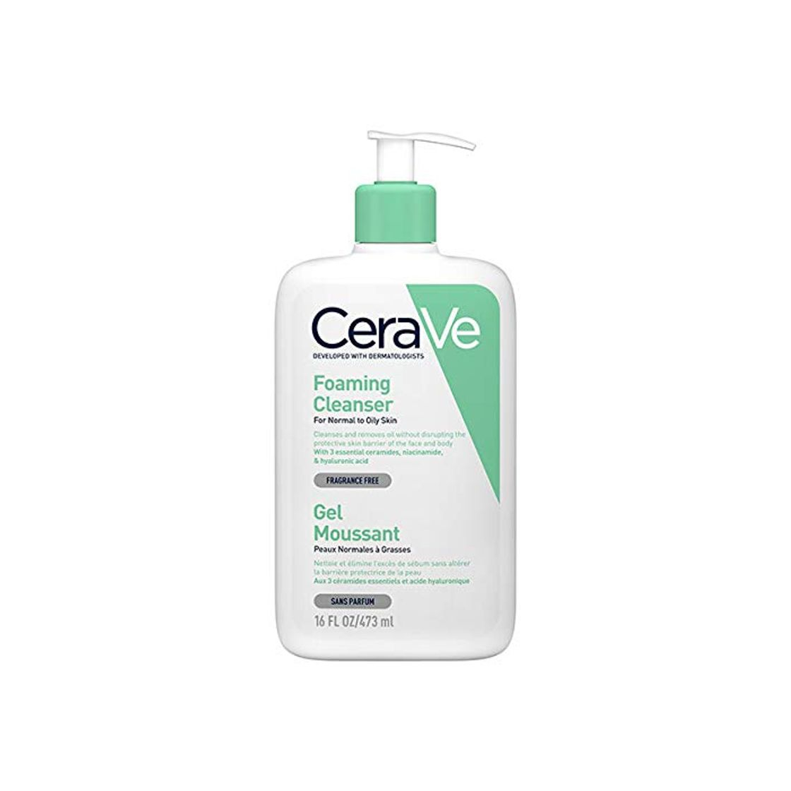 Producto CERAVE GEL LIMPIADOR ESPUMOSO PIEL NORMAL GRASA 473ML FRAGANCE FREE