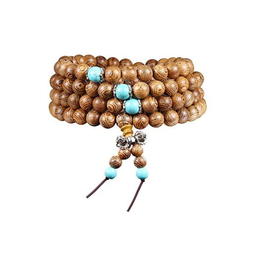 108 Beads Bracelet Tibetan Buddhist Buddha Meditation Natural Wood Mala Prayer Bead