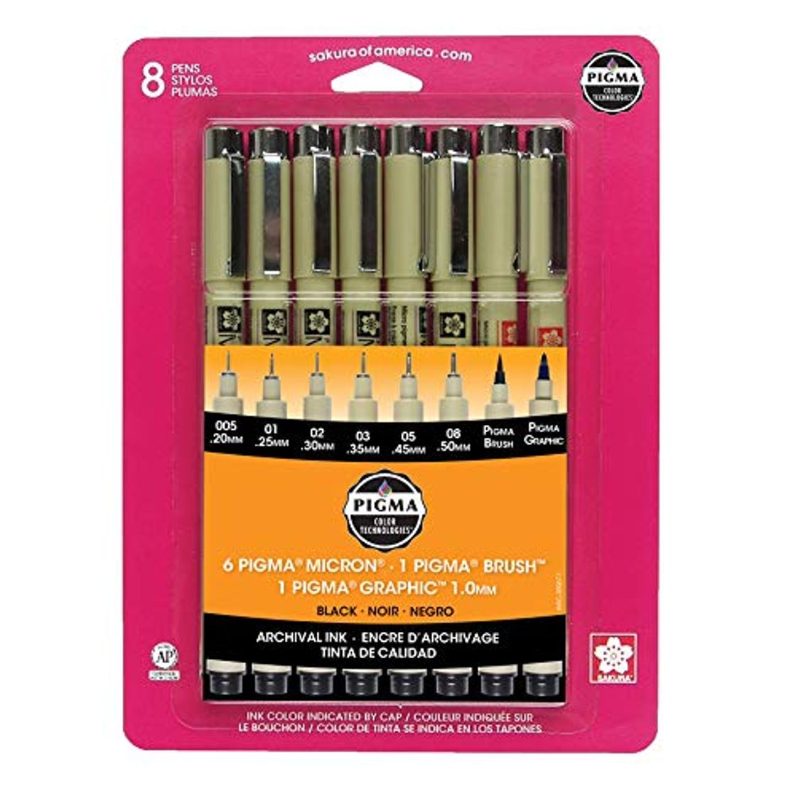 Producto Sakura Finetek Pigma Micron Tutto Nero 8 pennini Set