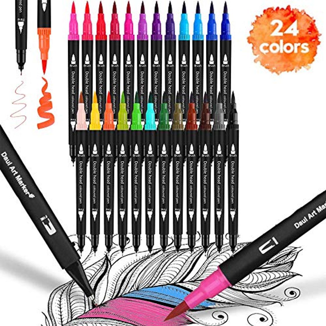 Social 24 Boligrafos para Colorear Punta de Fieltro
