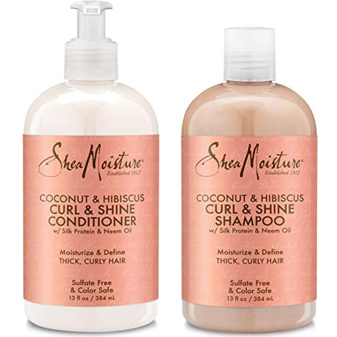 Beauty Shea Moisture Coconut & Hibiscus Curl & Shine Shampoo and Conditioner Set