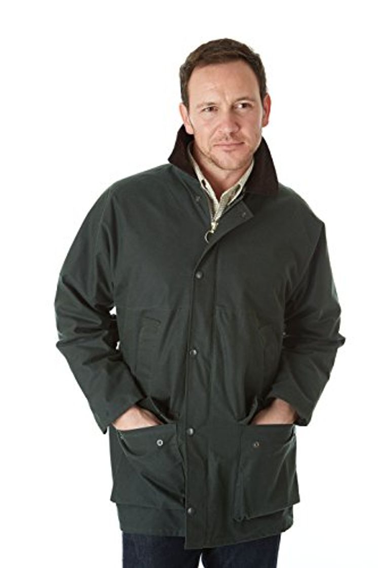 Fashion Sherwood Forest Hombre Cera Chaqueta Verde grün - olivgrün Talla