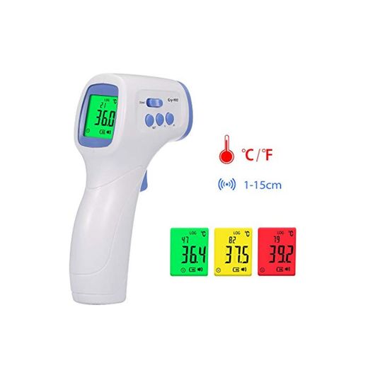 Leepesx Termómetro infrarrojo digital Medidor de temperatura Objeto Dispositivo de medición de temperatura sin contacto 4 Modos de configuración 99 Memorias ℃ y ℉ Conmutable