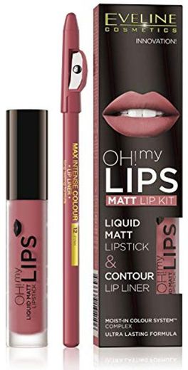 Eveline Eveline Oh! My Lips Matt Lip Kit Liquid Matt Lipstick And Contour Lip Liner 04 Sweet Lips 50 g