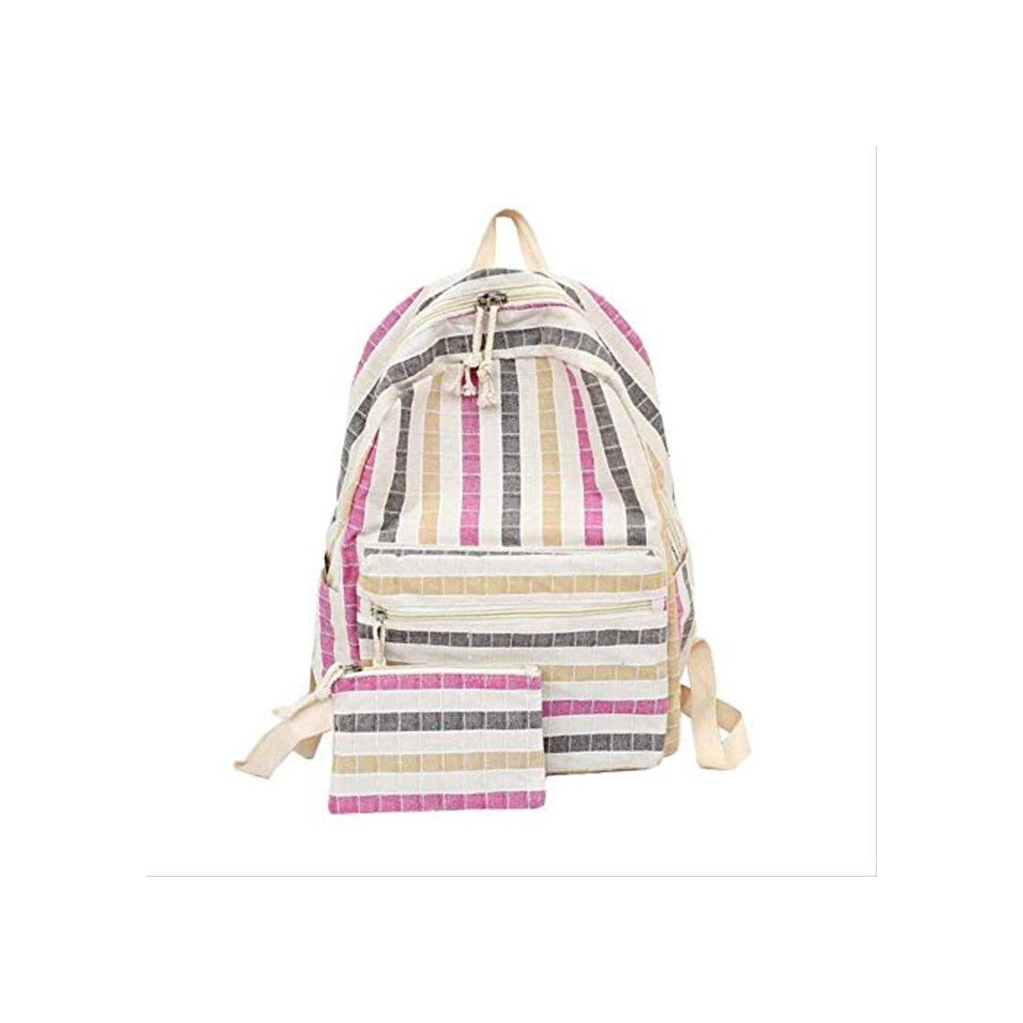 Producto WSCXSBB Canvas Backpack Striped Women Bagpack Teenagers Backpacks For Teenage Teen Girls Youth Feminine Backpack Girl Mochila Feminina  Style  Two