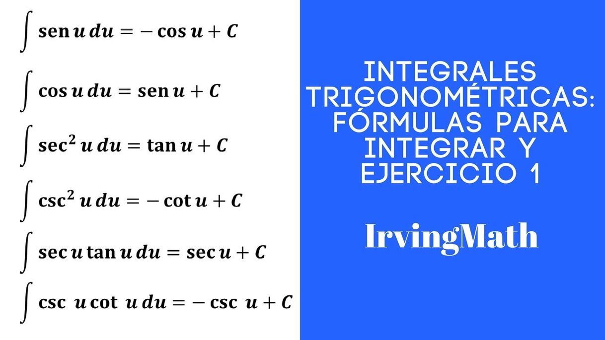 Moda Integrales trigonometricas. Fórmulas para Integrar e Integral de una ...