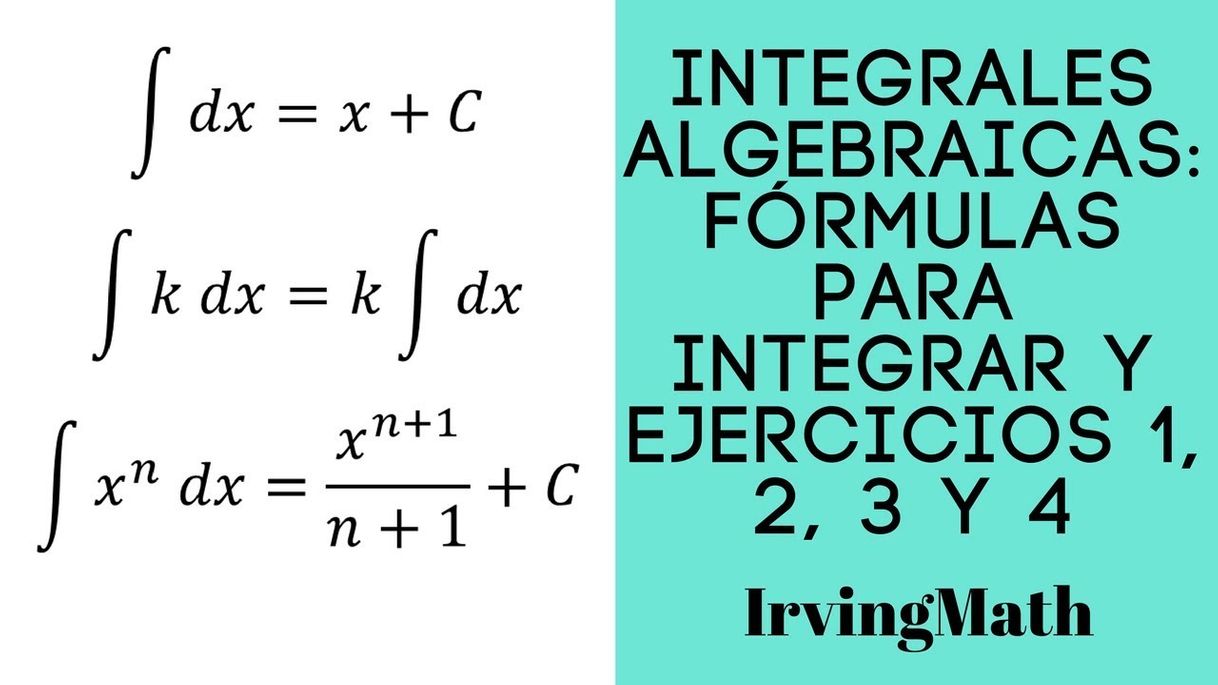 Moda Integrales algebraicas. Fórmulas básicas para Integrar y Ejercicios 1 ...