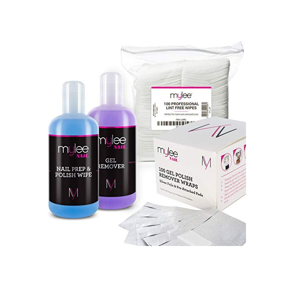 Producto Kit de preparador y limpiador con removedor y toallitas para uñas