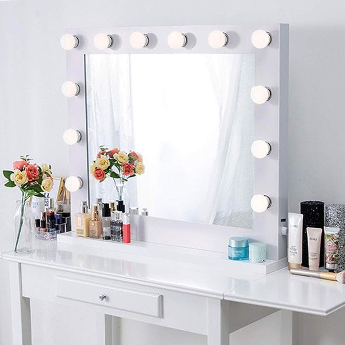 Social Chende Hollywood Espejo de Maquillaje con iluminación Ajustable para cosmético