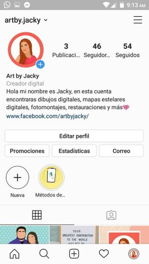 Página de instagram de dibujos digitales y más.