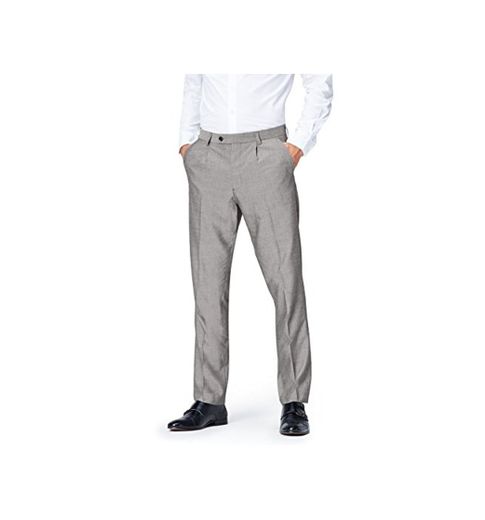 Marca Amazon - find. Pantalones de Vestir para Hombre, Gris, 32W