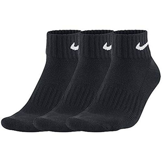 Nike One Quarter Socks 3PPK Value Calcetines para Hombre, Negro