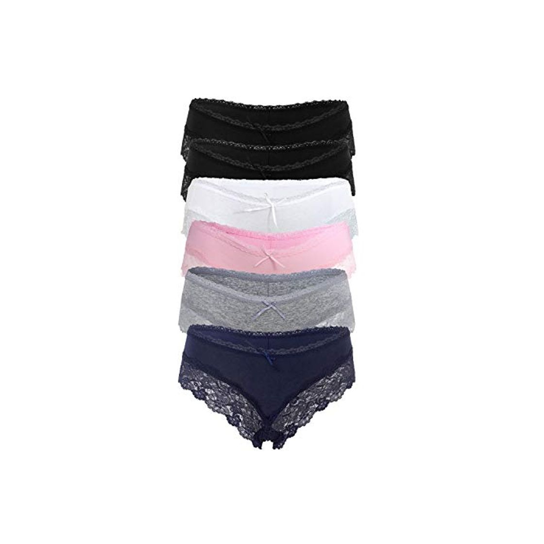 Social Fabio Farini Paquete de 6 Bragas con Encaje, Color:Multicolor Set, Talla:46