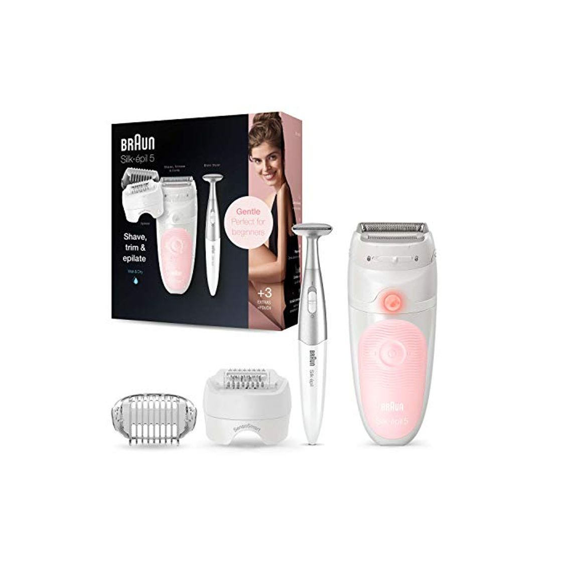 Producto Braun Silk-épil 5 5-820 Depiladora mujer eléctrica, depilación suave para principiantes, cabezal