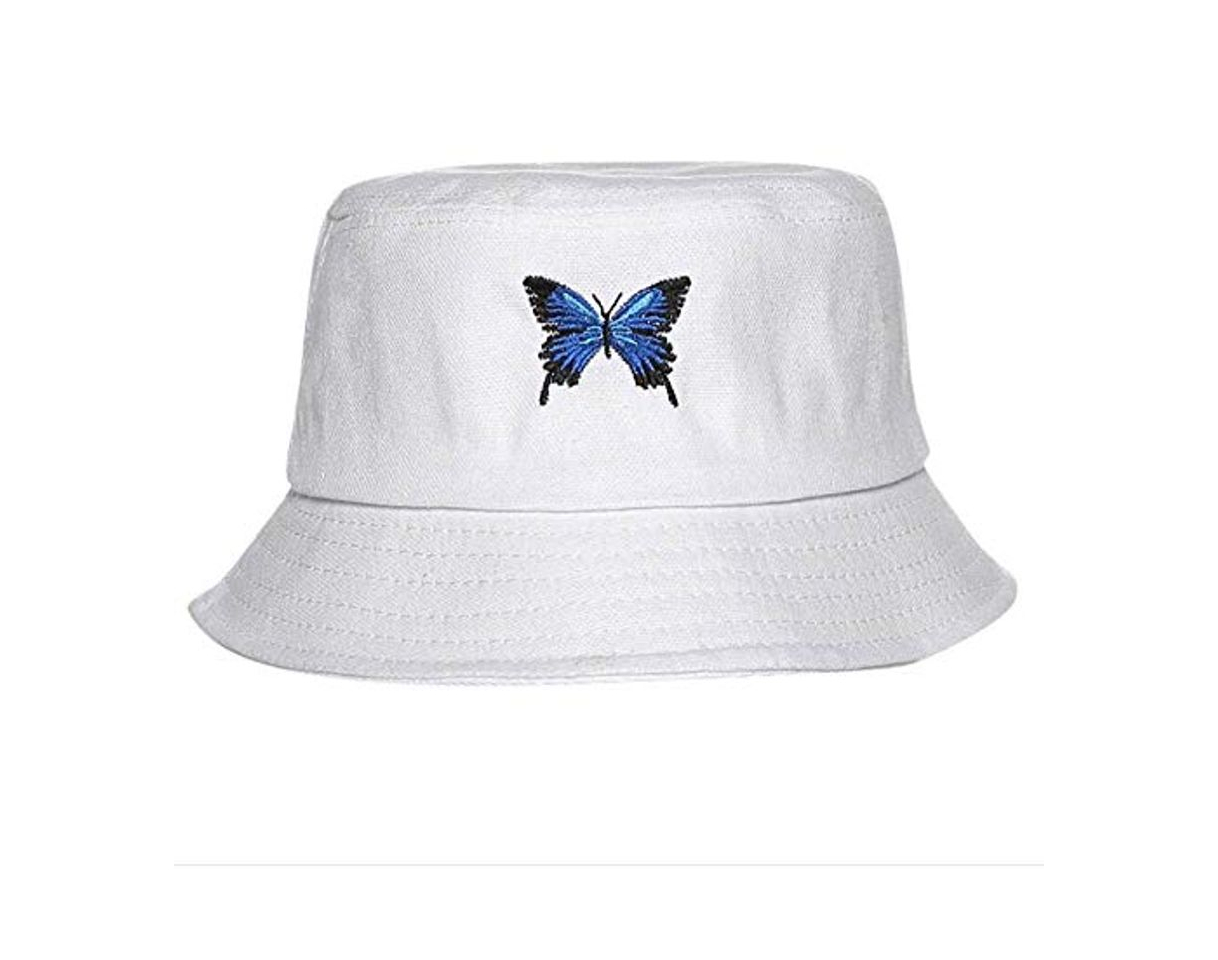 Moda ZHOUBINBIN Bucket Hat Mujeres Mariposa Bordado Plegable Anti