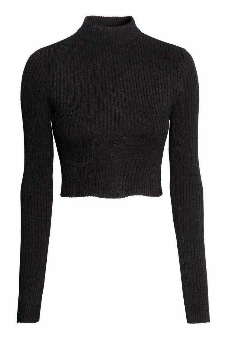 Fashion Blusa negra basica manga larga