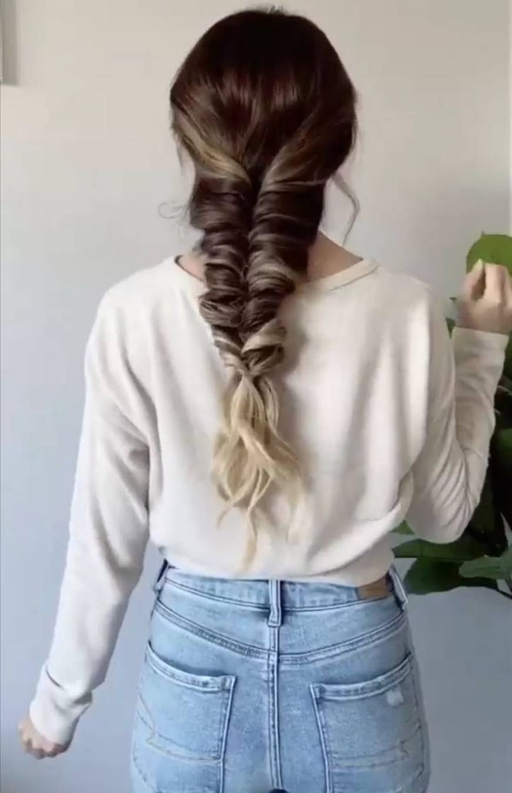 Moda Coleta para cabello largo 💜