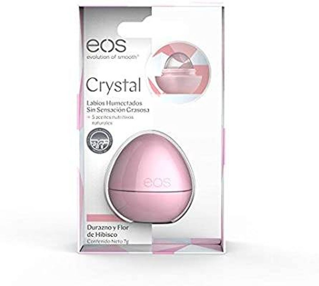 Moda eos Balsamo labial eos crystal, durazno y flor de hibisco 7g