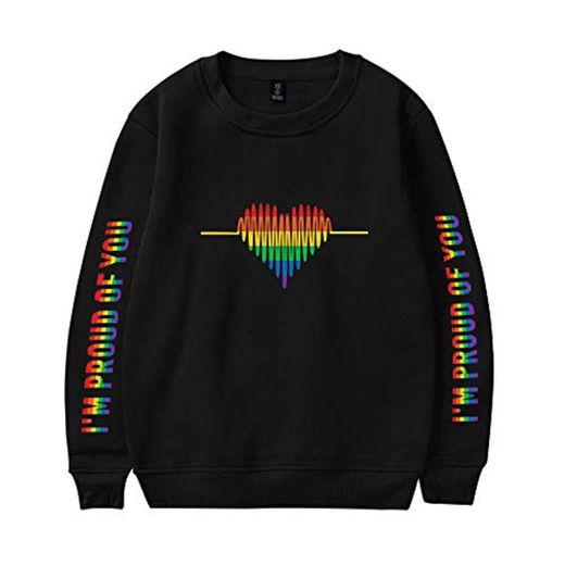 Camiseta LGBT Unisex Sudadera Sin Capucha Deporte Hombre Mujer Camisa Cuello Redondo Blusa Manga Larga Pullover Hip Hop Sweatshirt Baggy Jumper Top Sueter Jerseis Shirt A18323WY011XL