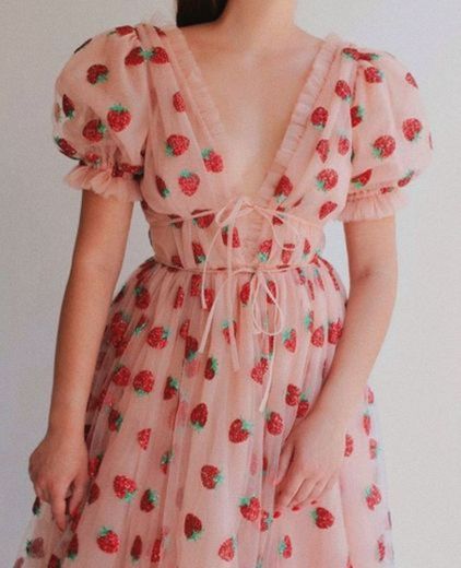 Strawberry Midi Dress – Lirika Matoshi