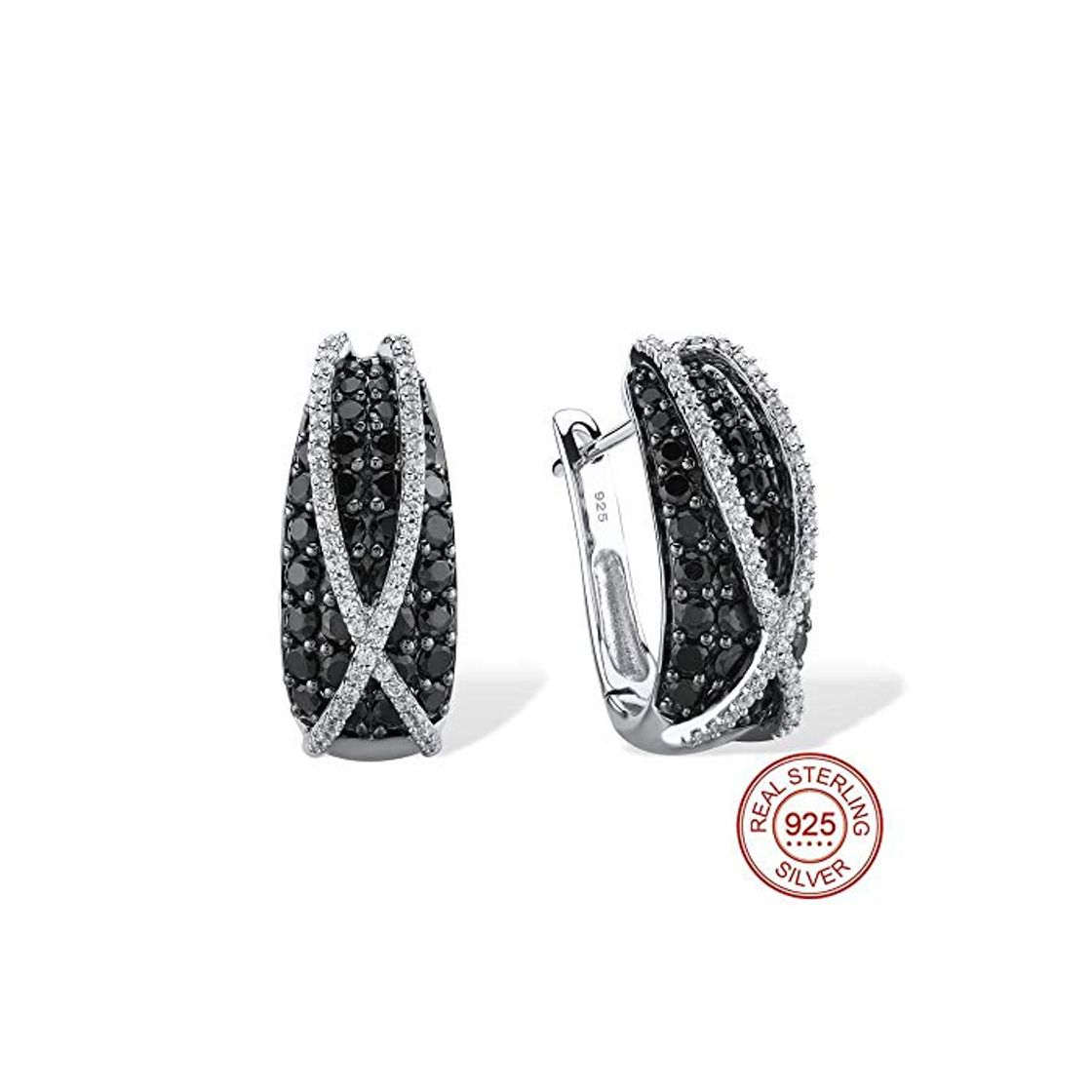 Social MZNSQB Aretes de Plata para Mujer 925 Aretes de Plata esterlina Plata 925 con Piedras Cubic Zirconia Brincos Jewelry