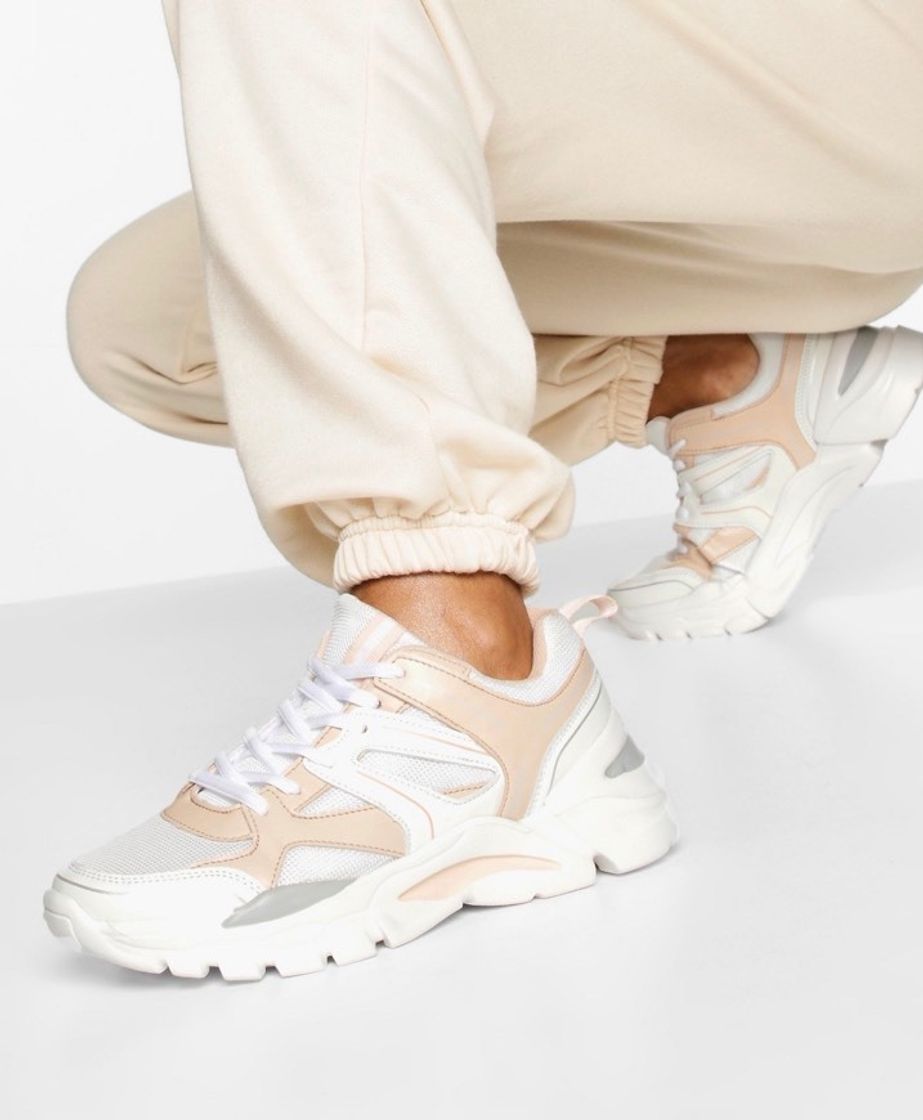 Social Mixed Panel Chunky Sole Trainers