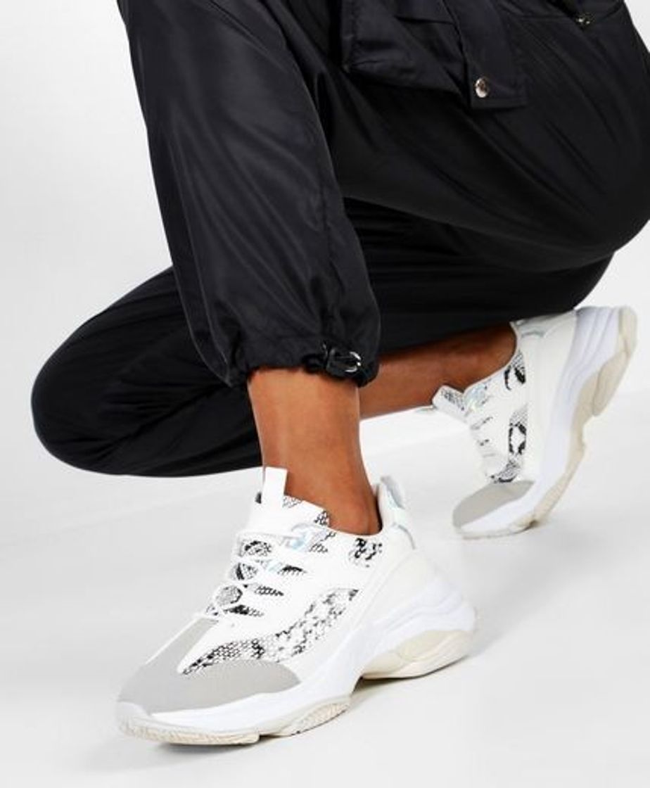 Social Zapatillas deportivas gruesas con piezas con estampado de serpiente