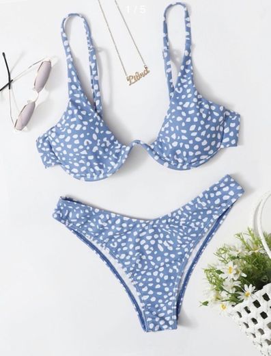 Dalmatian Underwire High Cut Bikini Swimsuit | SHEIN USA