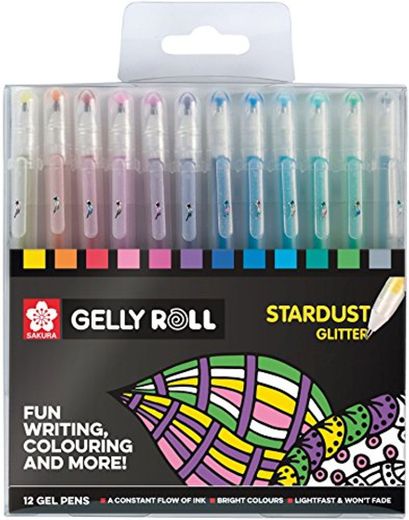 Stardust Gelly Rollo Pluma Brillo Conjunto De 12 Colores Clasificados