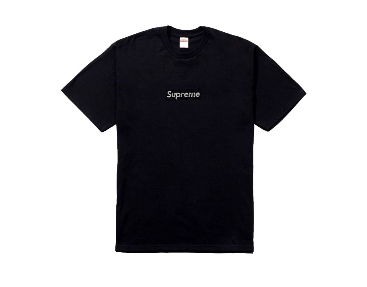 Moda Supreme Swarovski Box Logo Tee Black