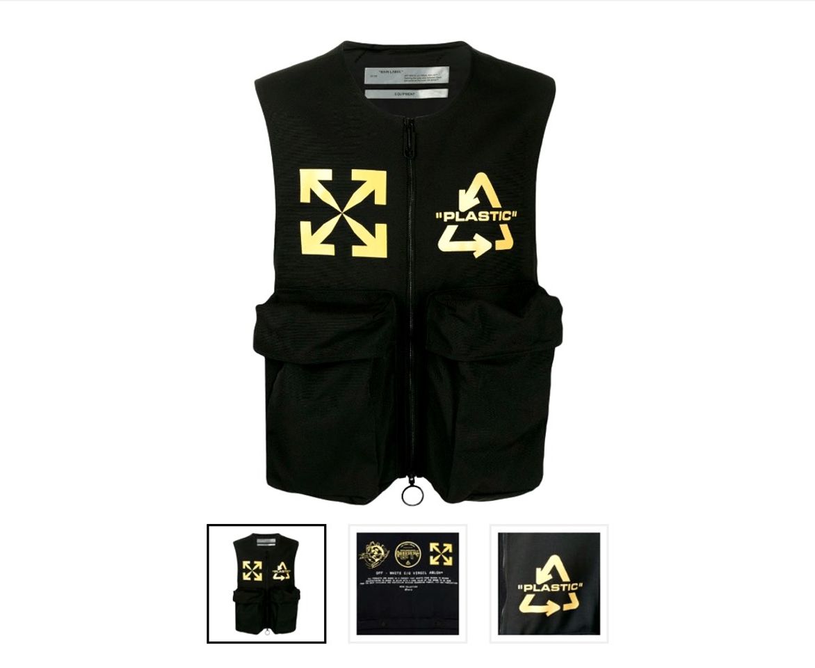 Moda OFF-WHITE Mutlipocket Vest Black/Yellow