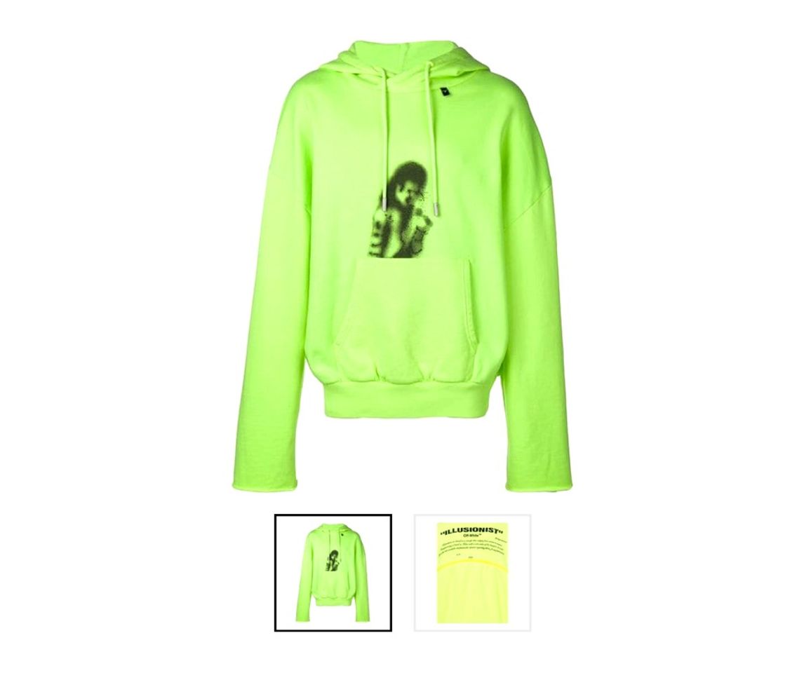 Moda OFF-WHITE Michael Jackson Back Zip Hoodie Fluo Yellow/Black