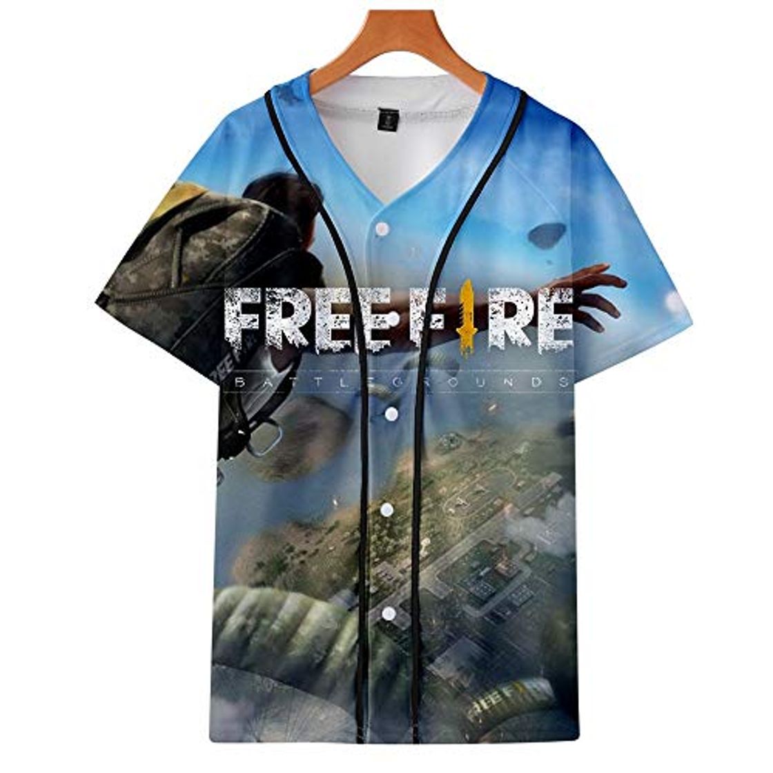 Producto WUDUHUI Manga Corta de béisbol 3D Uniforme freefire impresión Digital Unisex Simple Casual Hombres y Mujeres Modelos