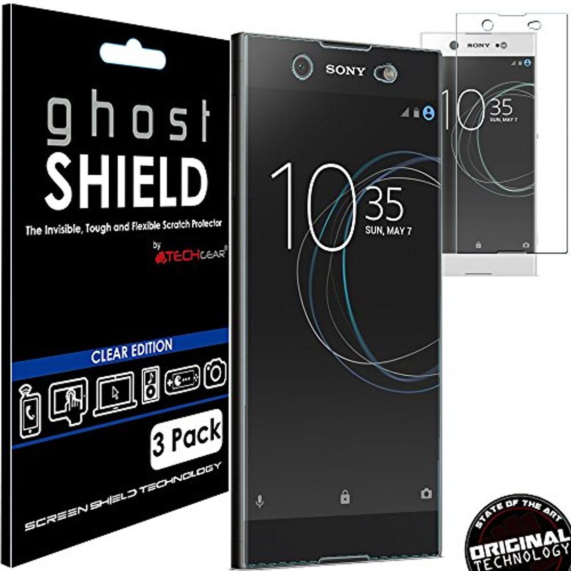 Product TECHGEAR [3 Piezas Protector de Pantalla Compatible con Sony Xperia XA1 Ultra [ghostSHIELD] Reforzada Flexible TPU Protector de Pantalla con Cobertura de Pantalla Completa inclusiva Pantalla Curva