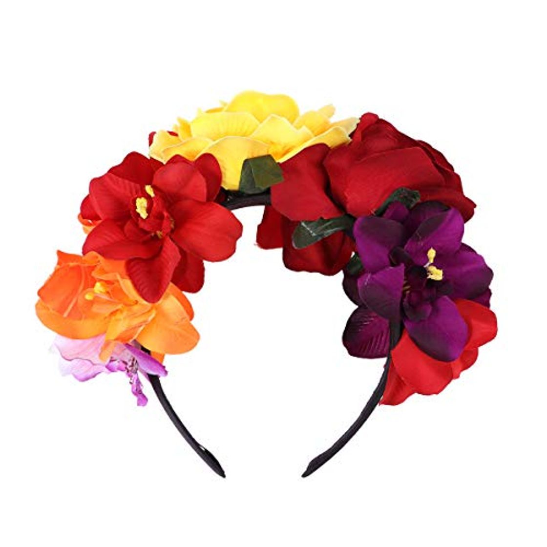 Place LUOEM Diadema con corona de flores Diadema con flor de rosas Disfraz