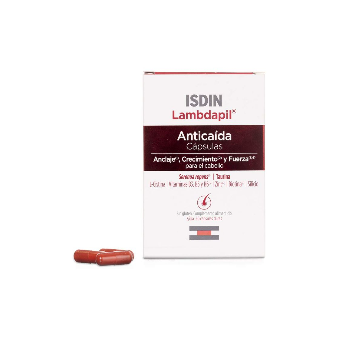 Product ISDIN Lambdapil Cápsulas Anticaída del Cabello, 180 Cápsulas, 20% Gratis