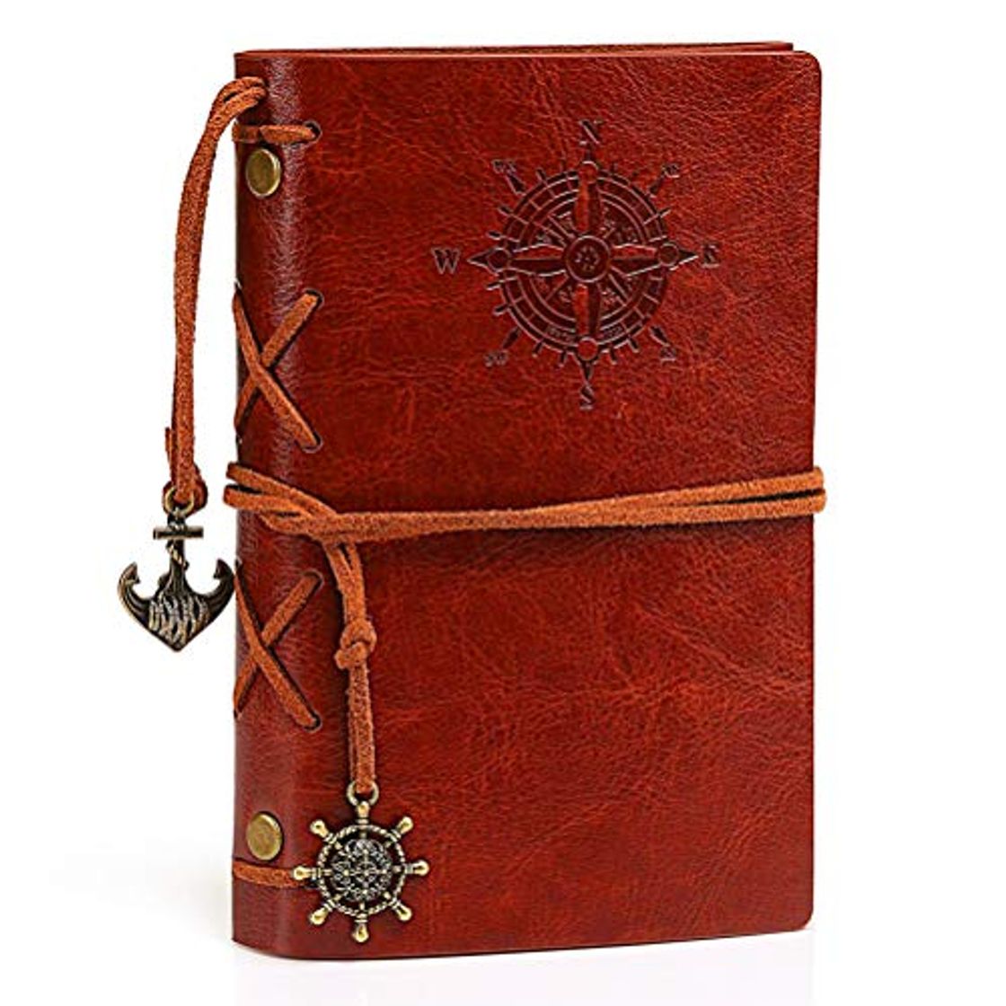 Social Cuaderno retro, libreta cuero, A6 diario de Viaje, HRYSPN de la PU