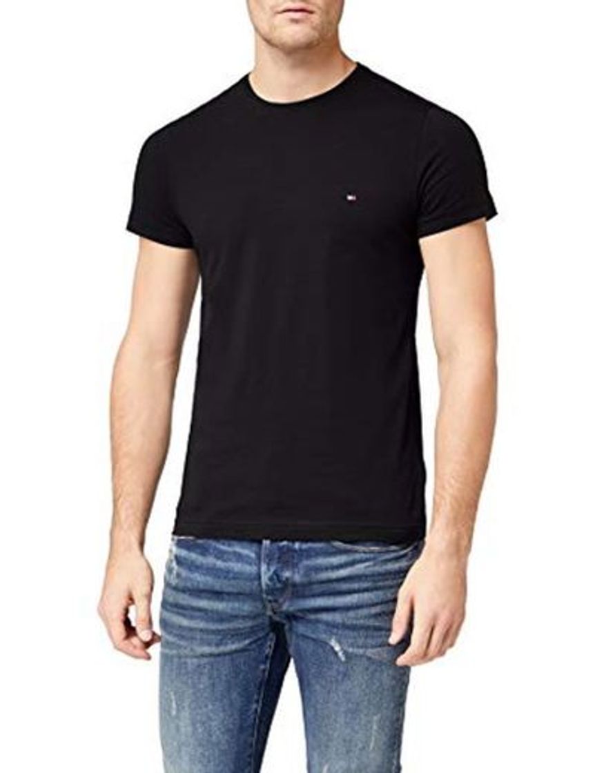 Products Tommy Hilfiger Core Stretch Slim CNECK tee Camiseta, Negro