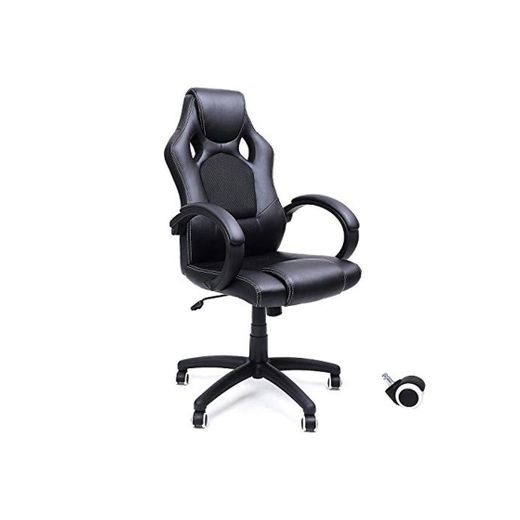 SONGMICS Racing Silla de escritorio de oficina ergonómica regulable con ruedas